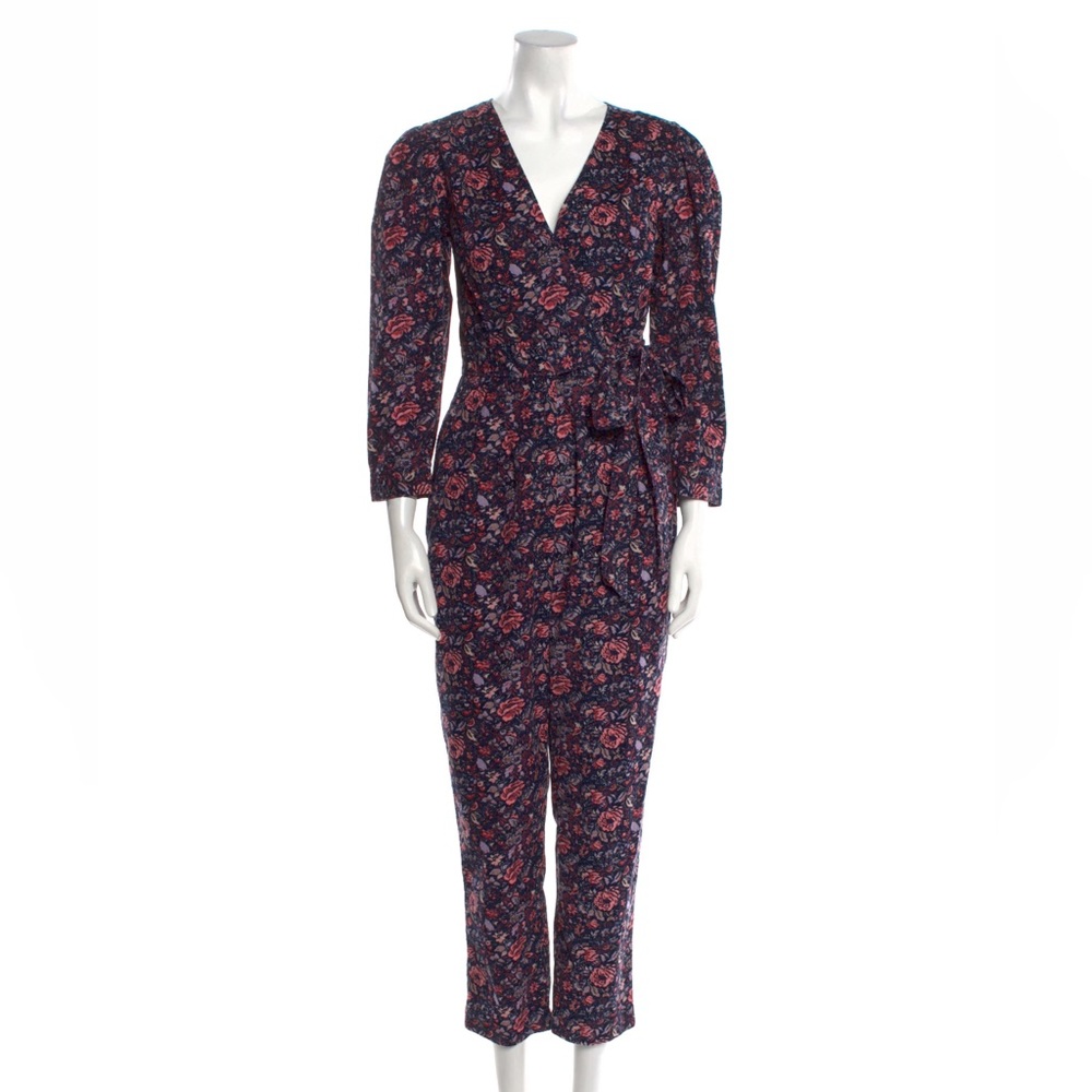Rebecca Taylor Floral Jumpsuit - Navy and Red